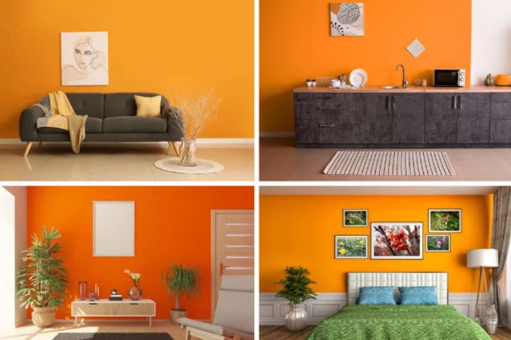 abbinare arancione arredo casa
